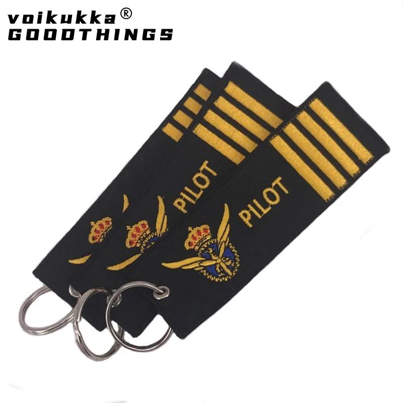 1PC 2PCS 3PCS 3 Packs Pilot Both Sides Embroidery With Different Pattern Key Chain Car Backpack Keychain Gifts Wholesale