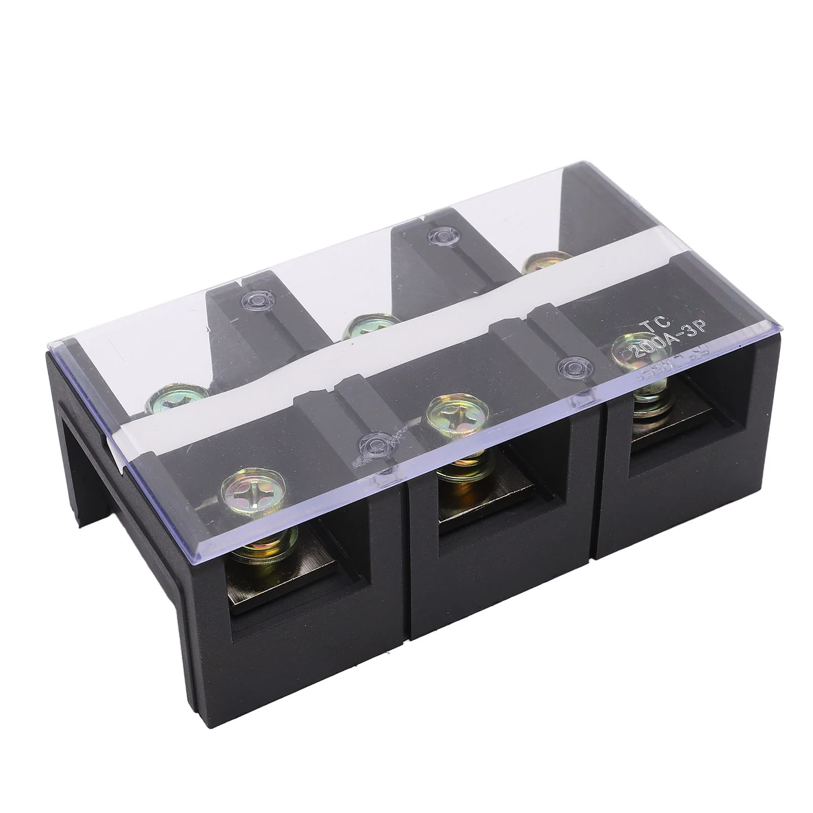 Cable Terminal Strip Dual Rows Fixed High Current Screw Mount Wire Barrier Block with Cover 200A 600V  Position