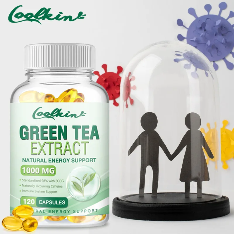 

Green Tea Extract Capsules 1000 Mg 98% Standardized EGCG - 3x Natural Energy - Mild Caffeine