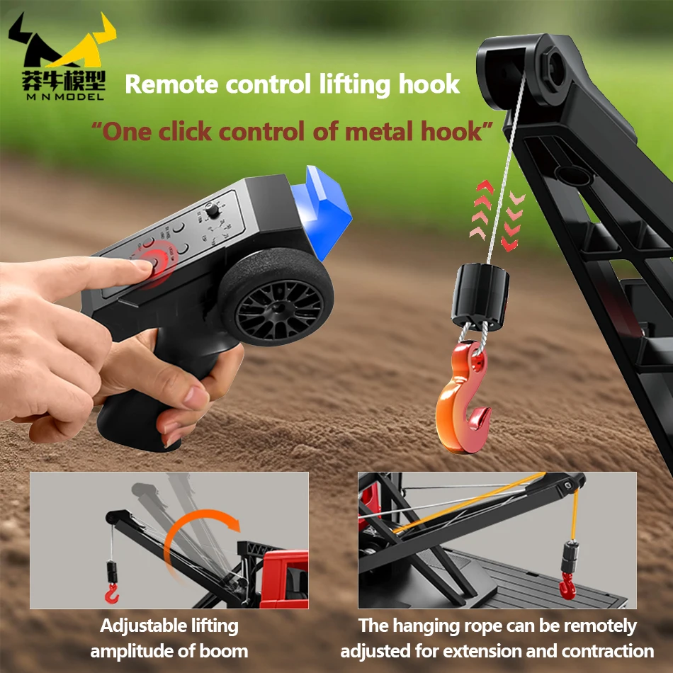 Mn modelo 1:12 4x4 controle remoto cidade engenharia carro guindaste veículo off-road caminhão de escalada captador rock crawler brinquedo para adulto