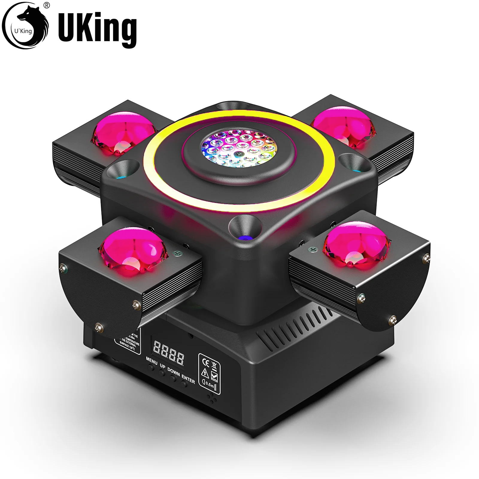 

U'King 90W RGBW Four-armed Moving Head Lights Colorful Laser Lighting Starry Effect Stage light DMX DJ Light For Wedding Party