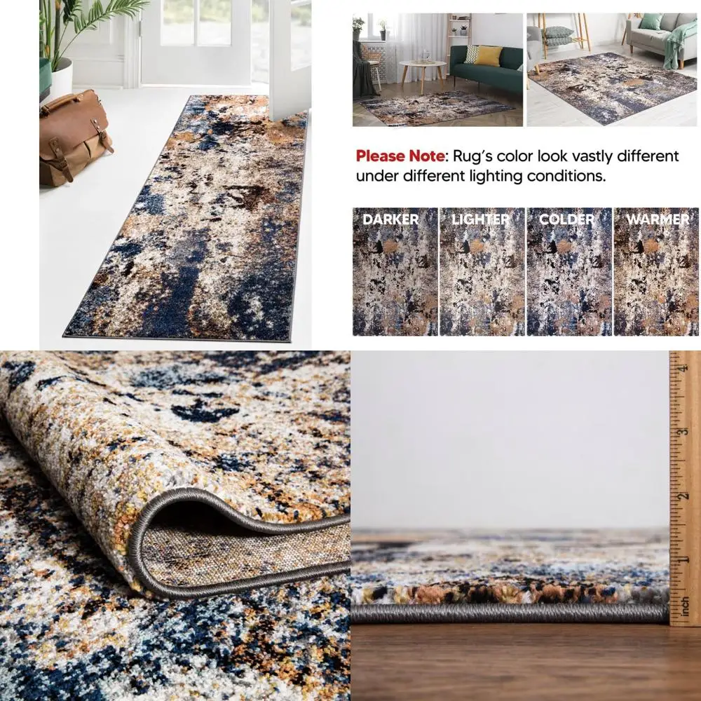 

Abstract Area Runner Rugs 2x12, Non-Shedding for Kitchen, Living Room, Bedroom, Dining Room, Entryway Decor
