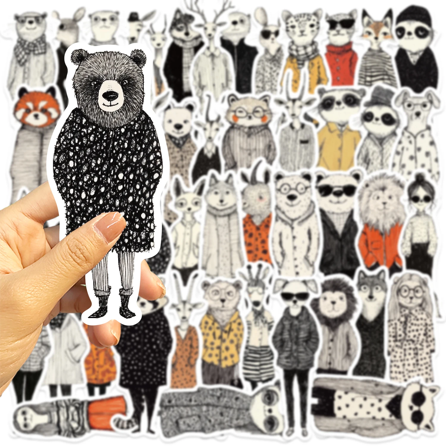 50 قطعة ملصقات الجمجمة الداكنة الرجعية موضة الحيوان ملصقات أجهزة الكمبيوتر المحمولة القرطاسية سكرابوكينغ المواد خمر اللوازم الجمالية