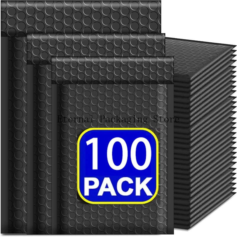 

100Pcs Black Bubble Shipping Packaging Envelope Mailing Envelopes Mailer Envelope for Shipping Self Seal Bubble Mailer Packaging