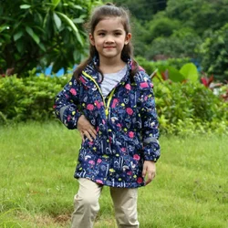 3-12 Years Girls Thick Velvet Coat Waterproof Windproof Winter Clothes for Girls Hooded Kids Jacket Outwear Windbreaker