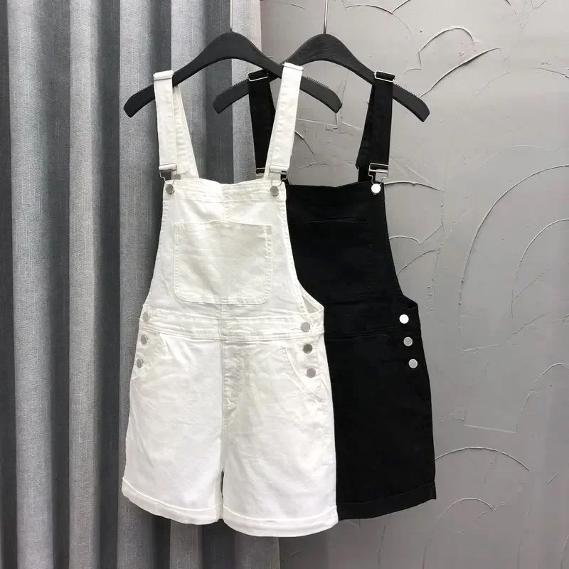 

Denim Rompers Women Summer Streetwear Solid Cowboy Overalls for Women Harajuku Students Korean Style Pure Colors Female Pants
