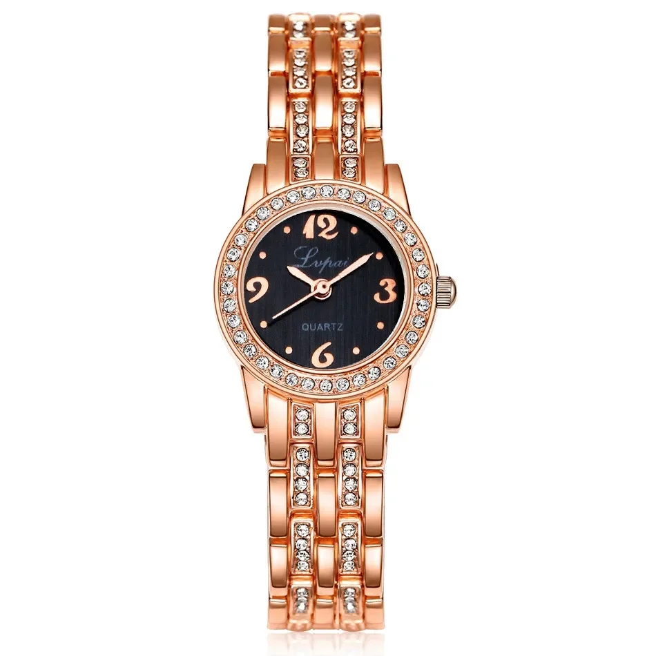 

Exquisite Women Quartz Watch Business Fashion Casual Round Rhinestone Quartz Watch Gift for Friends Family