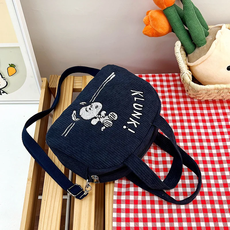 Snoopy Women Crossbody Bag Anime Large Capacity Shoulder Bag Women Corduroy Handbag Tote Bags Student Phone Bag Shopper Bags