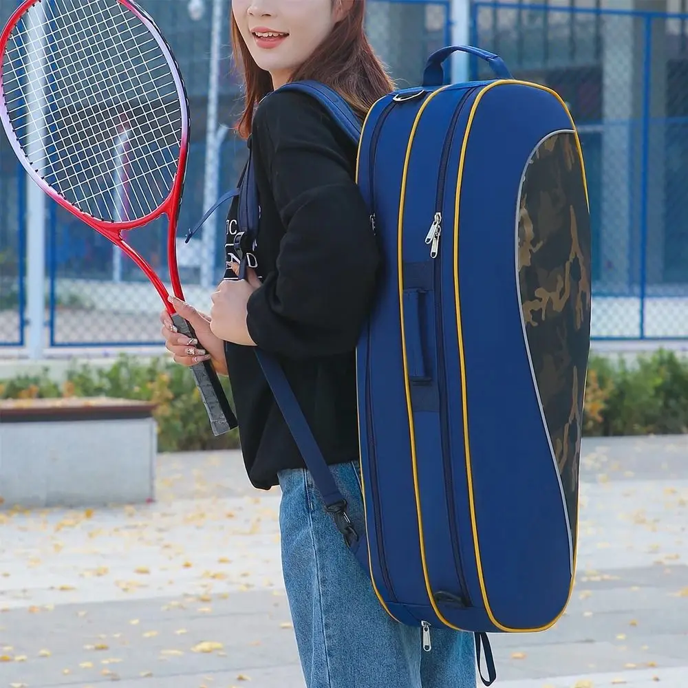 

Large Capacity Badminton Racket Handbag Shoes Compartment Waterproof Carrying Handbag Multifunctional Tennis Shoulder Bag