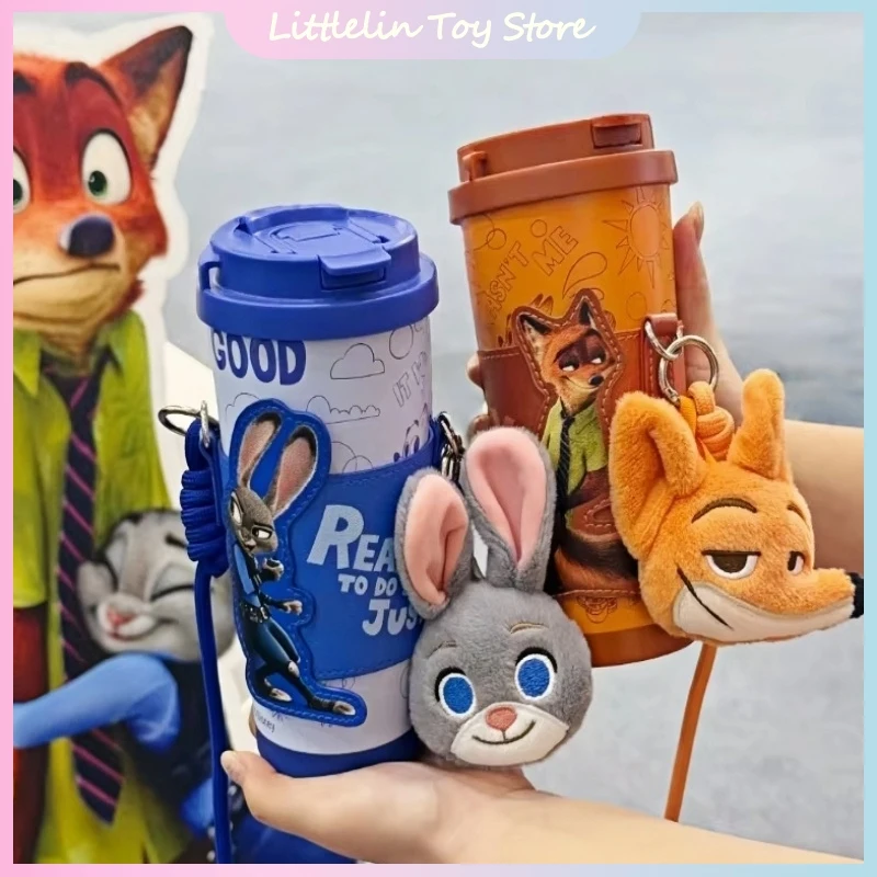 

Genuine Zootopia Nick Judy 500ml Insulated Cup 316 Stainless Steel Liner Water Cup Cartoon Coffee Cup Couple Cup Peripheral Gift