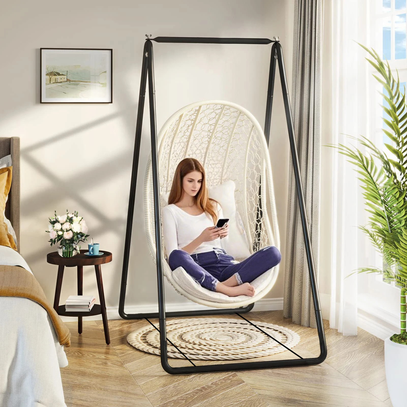 

Outdoor Hammock Swing Chair Cradle Frame Indoor Balcony Gift Swing Chair Frame