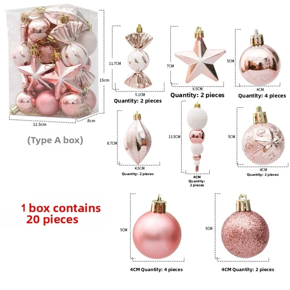 20/29pcs Christmas Baubles Set Painted Snowmen Christmas Bags Stars Candies Pine Cones Christmas Stockings Christmas Ball