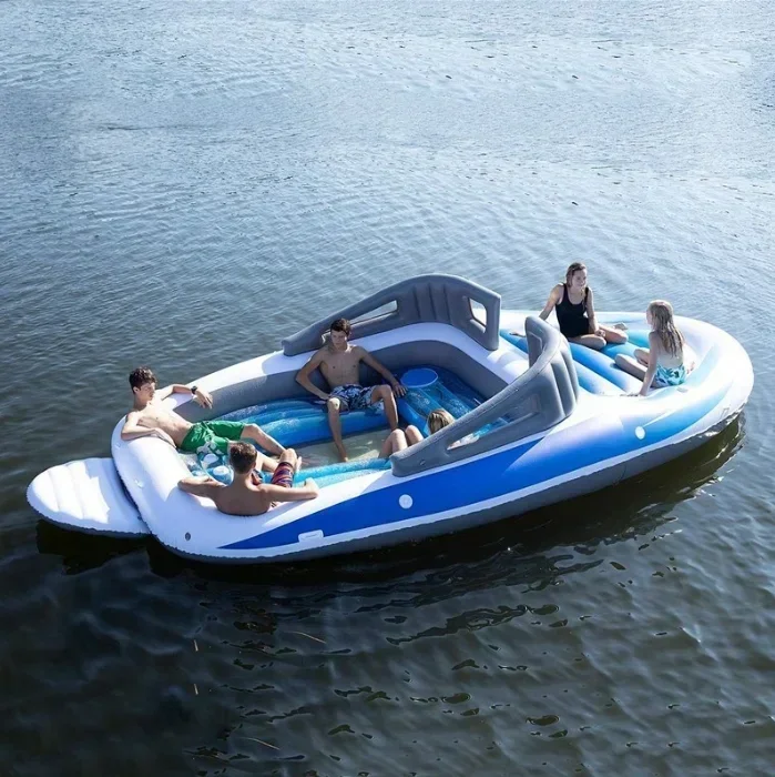 PVC Inflatable Bay Breeze Boat 6-Person Water Party Island Inflatable Drift Boat HOT