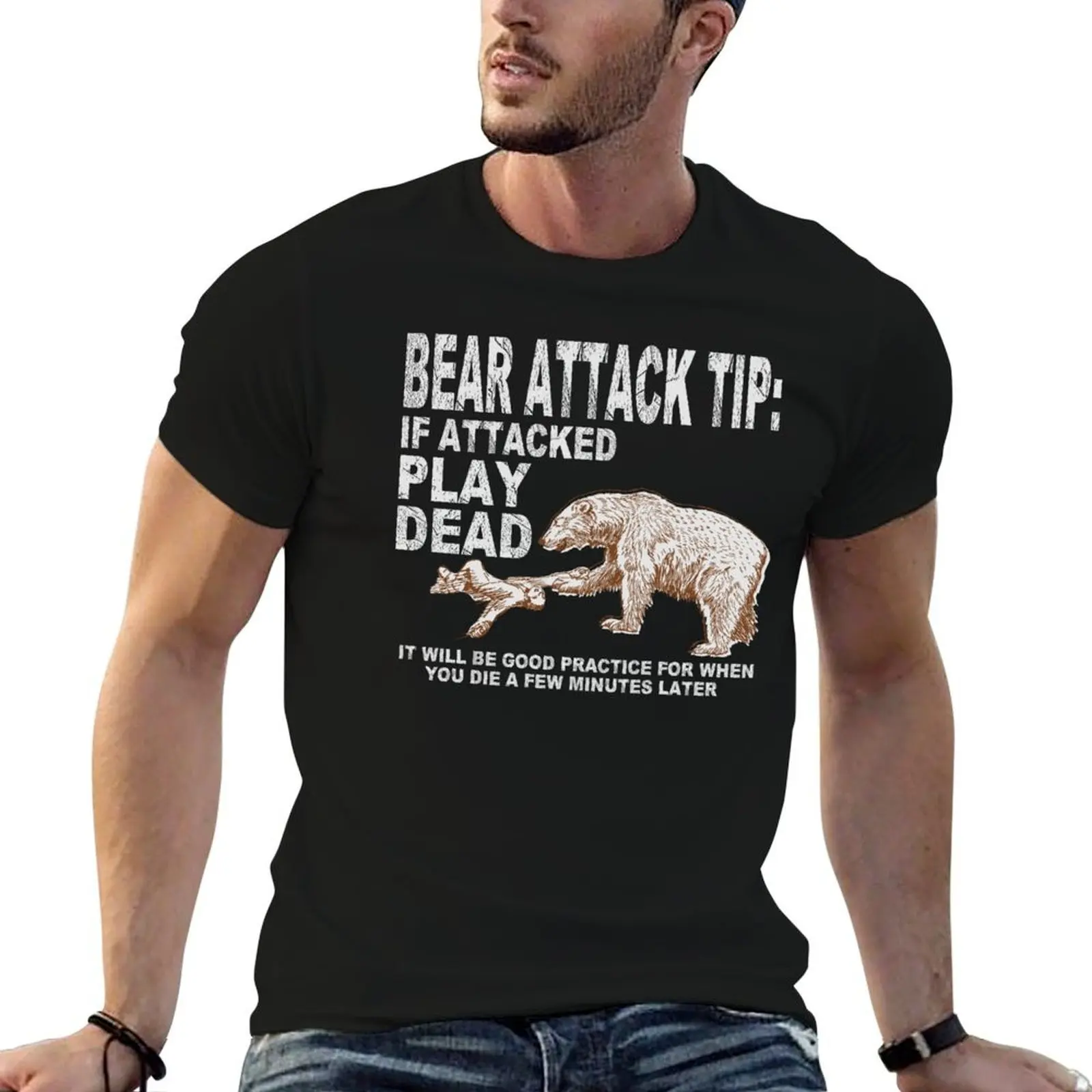 Bear attack tip T-Shirt t shirt custom print man t shirts high quality luxury brand essential t shirt T-shirt