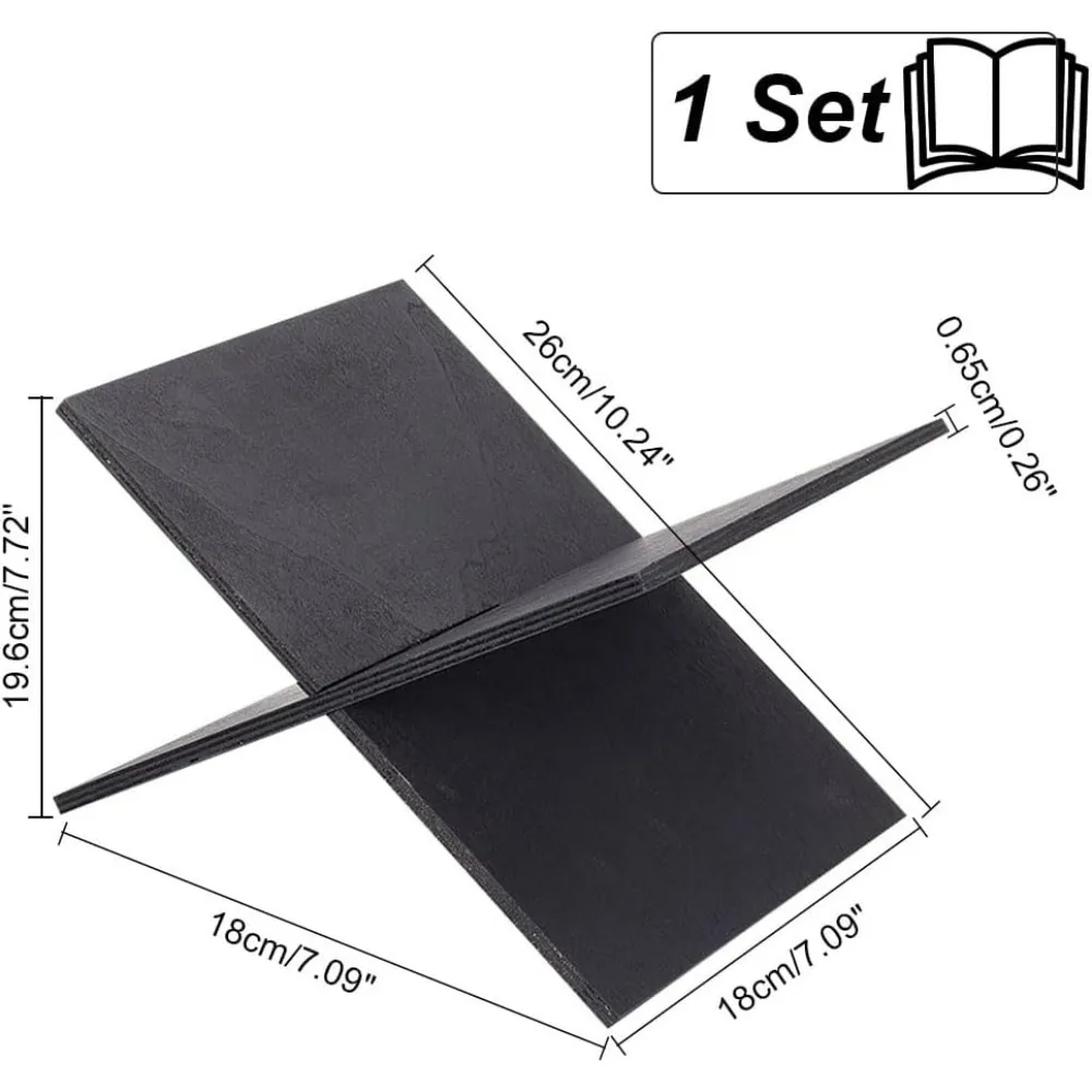 Black Table Book Stand X-Shaped Book Support Detachable Desktop Book Stand Plywood Bookends Wood Open Magazine Holder