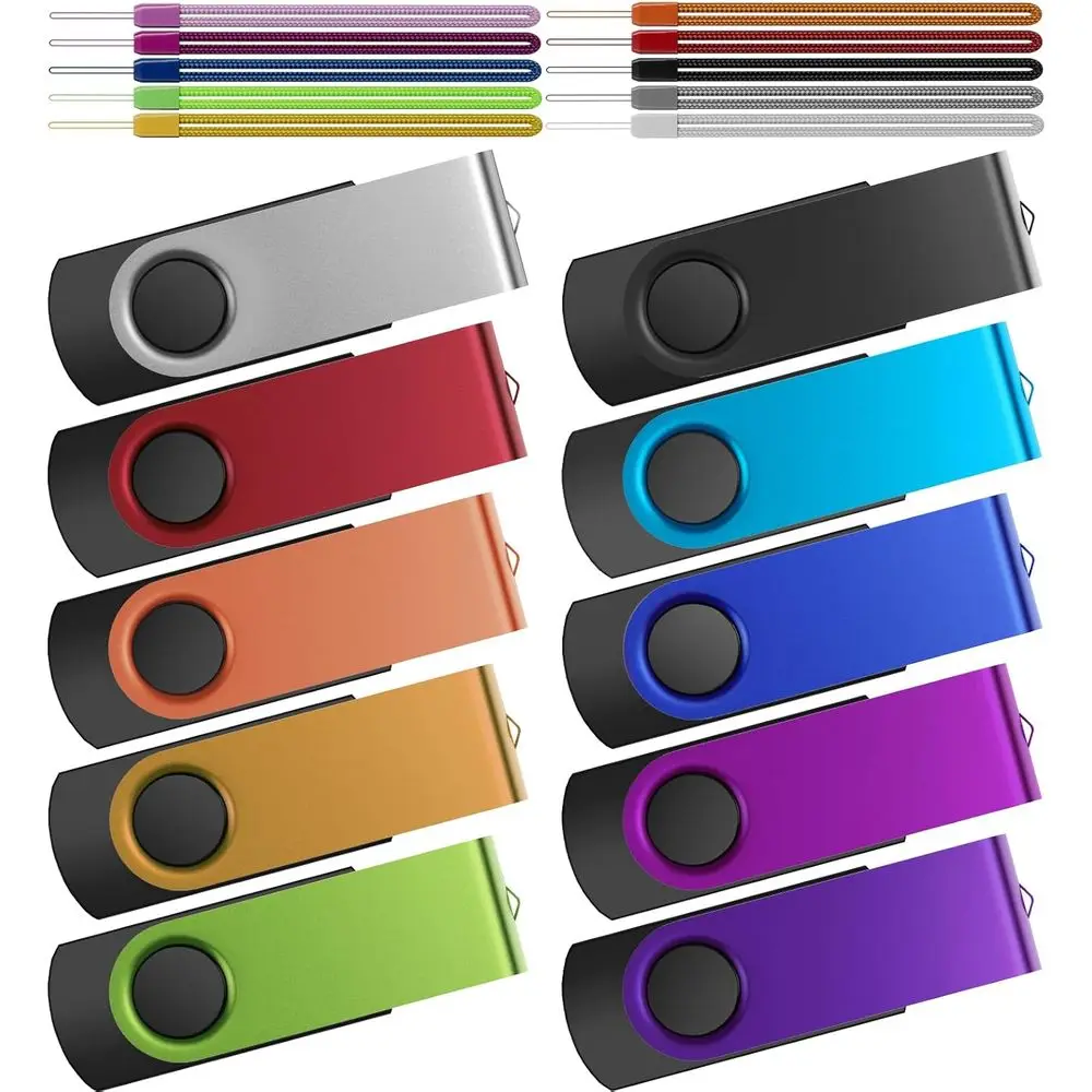 

8GB USB 3.0 Memory Sticks, Pack of 10, Assorted Colored Data Storage Drives