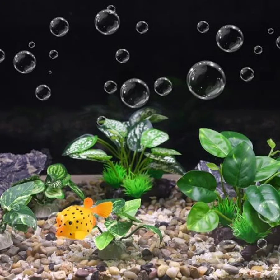 حوض السمك النباتات البلاستيكية Driftwood بيتا النباتات الحريرية الحريرية حوض السمك مجموعة ديكور الحرير حوض السمك النباتات لسمك بيتا الأخضر 5p