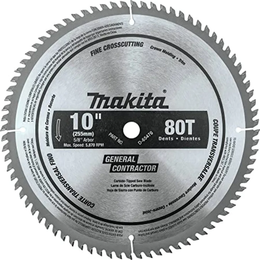 

D-65470 10" 80T Micro-Polished Miter Saw Blade Fine Crosscutting