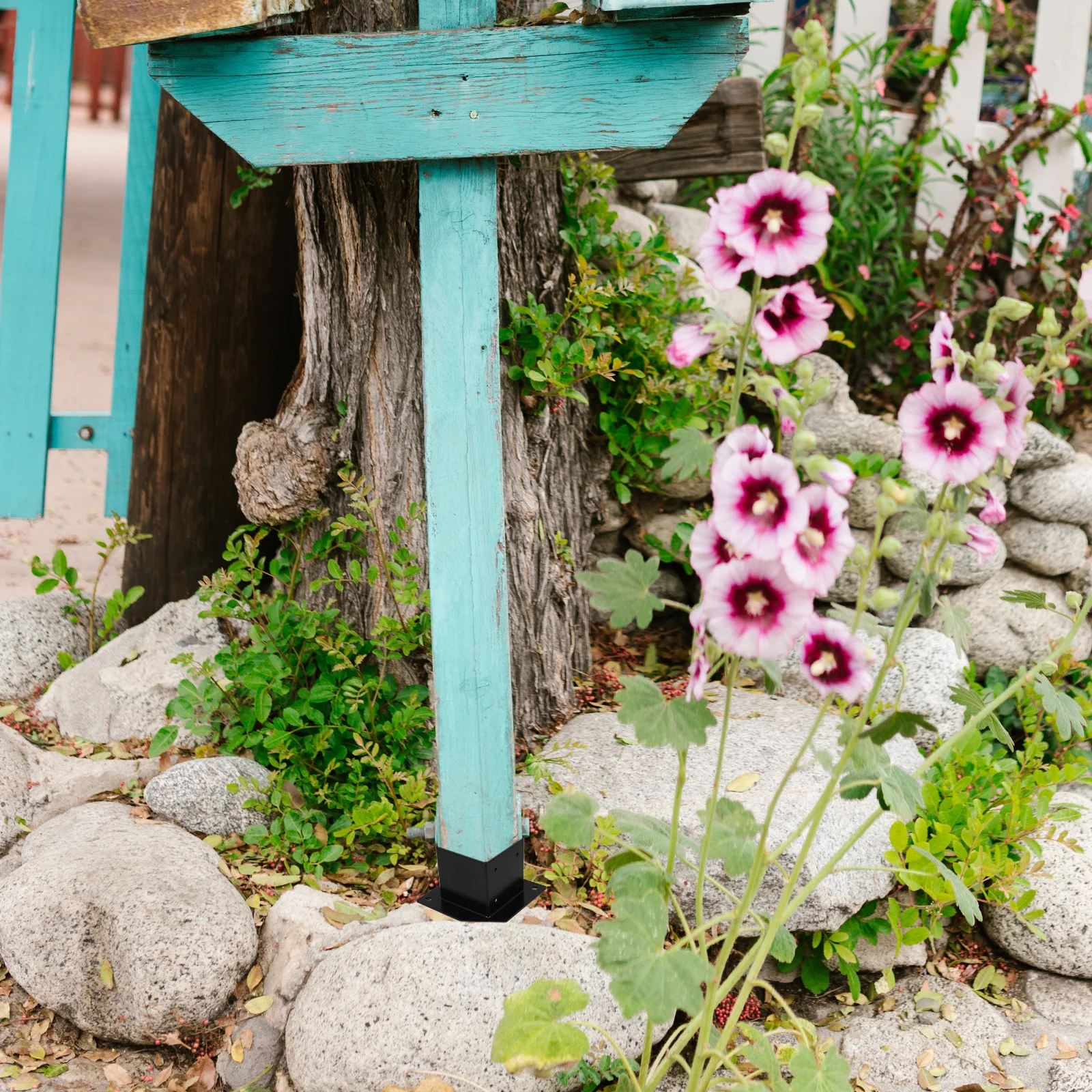 

1Set Universal Iron Post Base Bracket Deck Post Fixed Base Mailbox Supply Durable Weatherproof Easy Assembly Fence Accessory