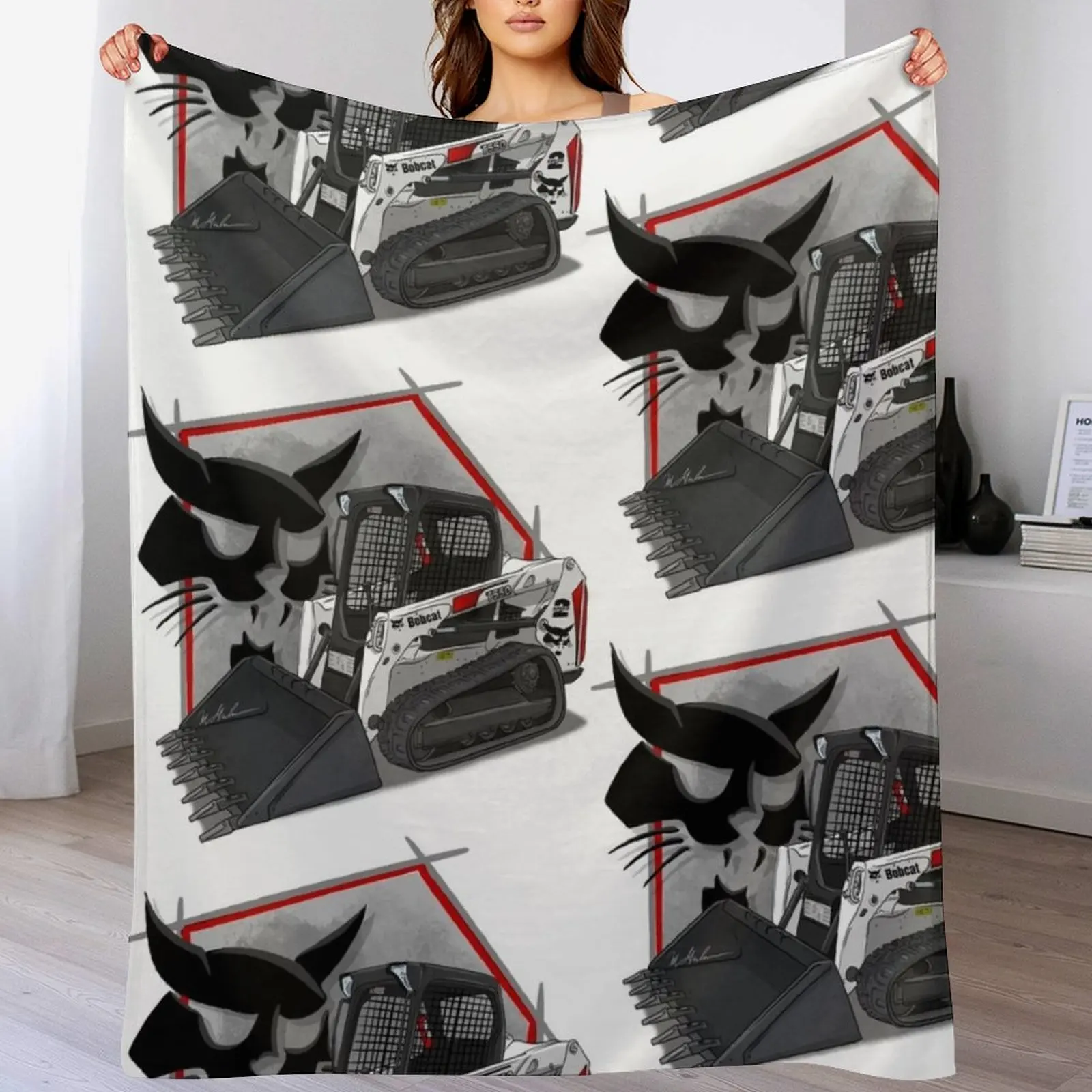 

Bobcat T550 T650 T590 Skidsteer Throw Blanket Stylish Warm Blanket for Living Room Bedroom