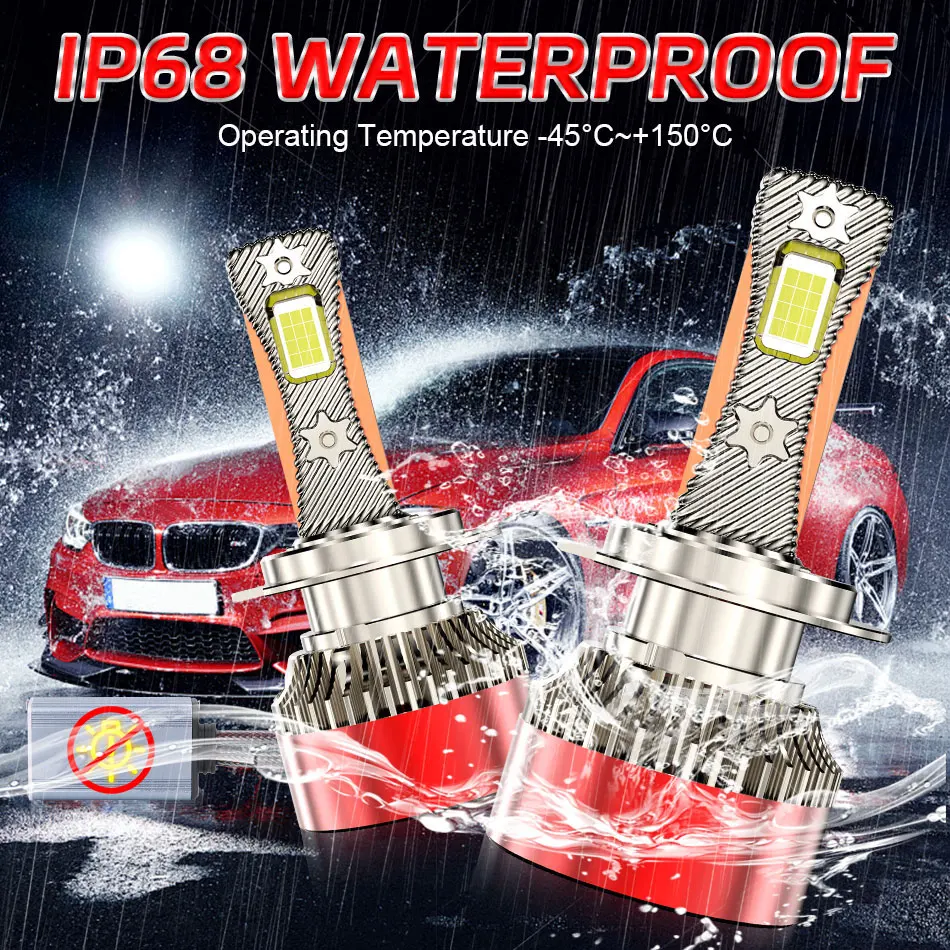 

Canbus Car Headlights H7 H4 H8 H1 H11 HB3 9005 HB4 9006 9012 HIR2 H9 800000LM 7585 CSP 2PCS 1:1 Mini Turbo Fan Decoder LED Lamps