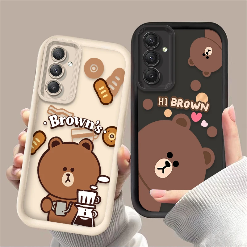 Cartoon Cute Bear Silicone Case for Samsung Galaxy A35 A55 A15 A25 A16 A06 A05 A05S A24 A13 A23 A12 A22 A32 A52 A71 A51 4G Cover