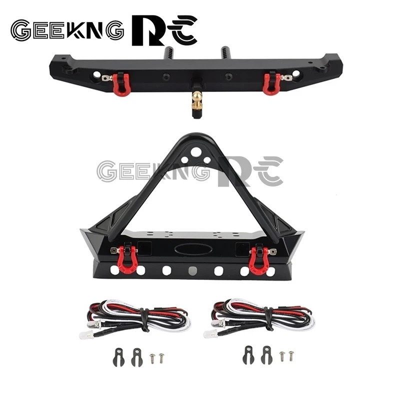 

Metal Front and Rear Bumper with Lights for Axial SCX10 90046 SCX10 III AXI03007 TRX4 1/10 RC Crawler Car Upgrade Parts