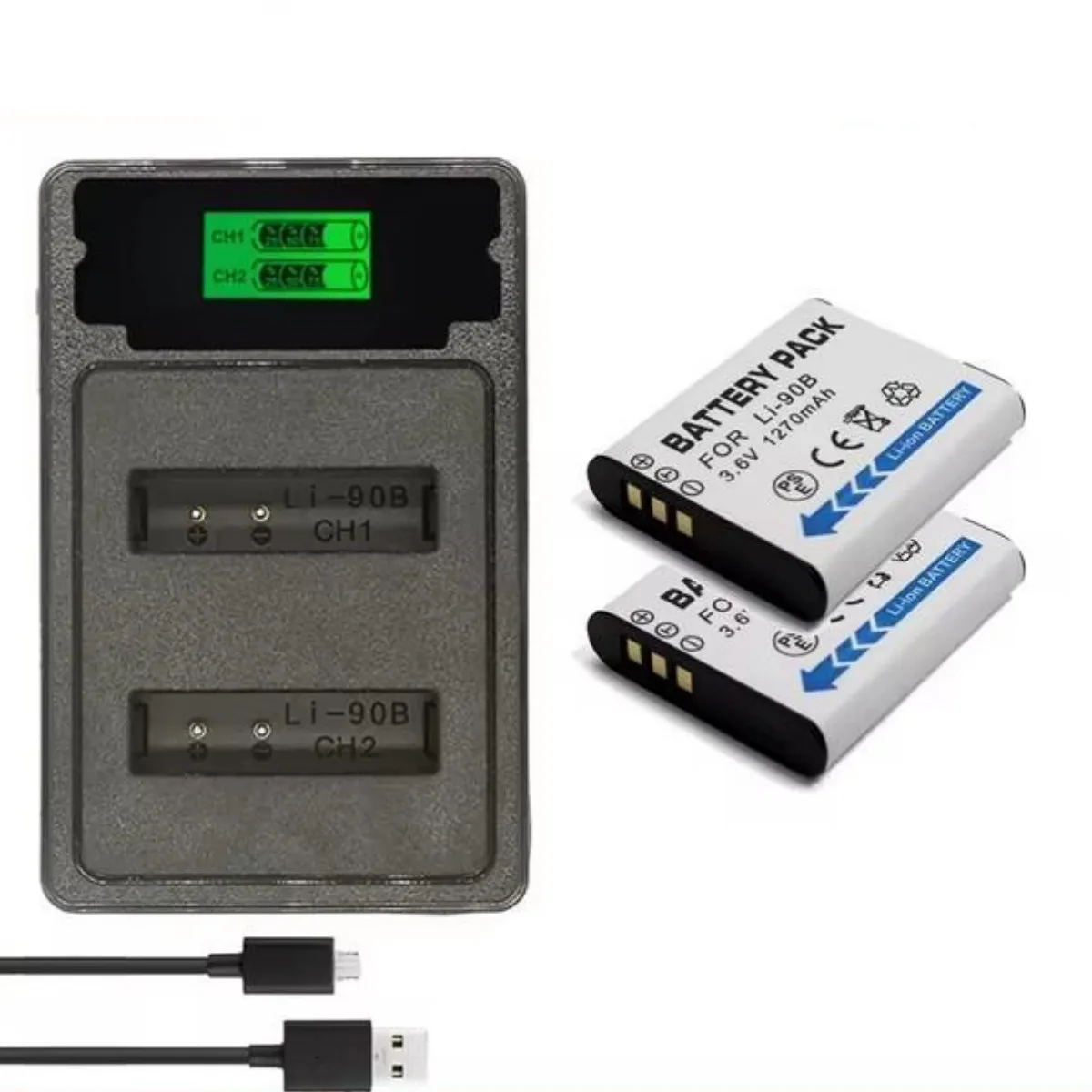 DB-110 Battery/ Dual Charger for Ricoh GRⅢ G900 WG-6 GR3 GRⅢ X GR3X Camera LI-90B