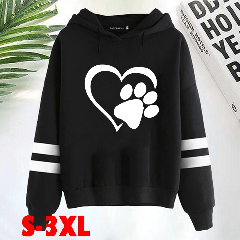 

Autumn Winter Loose Hoodies Women's Casual Printed Long Sleeve Hooded Pullover Sweatshirts