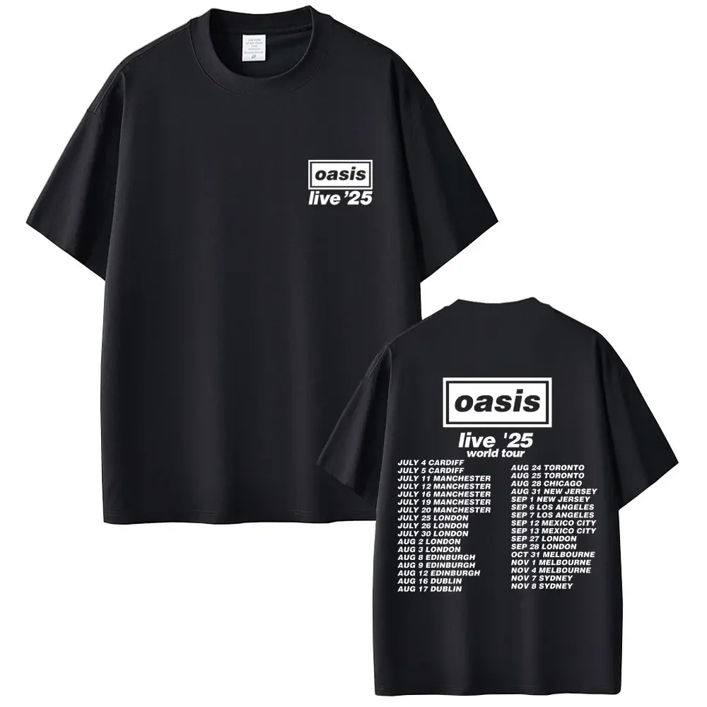 Rockband O-Oasis Live 2025 Tour Gothic Streetwear stilvolles Herren-T-Shirt, modisches bedrucktes T-Shirt, hochwertiges Oberteil