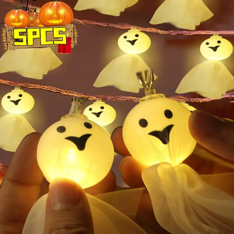 

Halloween String Light LED Ghost Lantern String Battery Powered Sunny Doll Ghost Light for Party Atmosphere Halloween Decoration