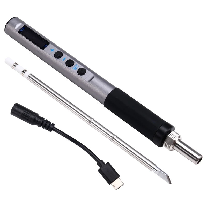 AC88 65W CNC Metal Body Portable T12 Electric Soldering Iron Adjustable Solder Welding Station Fast Heating Soldering Iron with