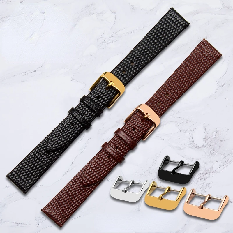 Genuine Leather Watch Band  for Movanta Museum 060680 Lizard Pattern Men Women 15 Watch Bracelet 21mm Cow Leather Watch Strap