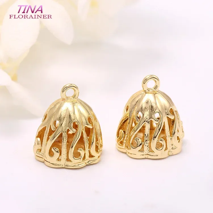 4PCS 14*16MM 14K Gold Color Plated Brass Lotus Seeds Charms Pendants High Quality Diy Jewelry Accessories