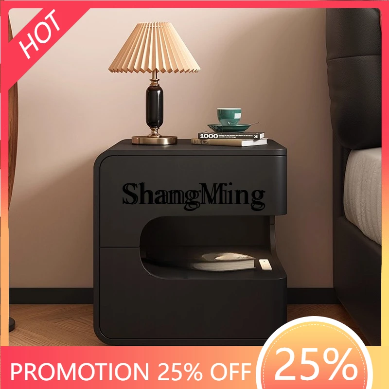 

SM light luxury solid wood bedside table simple modern bedroom household cream wind bedside drawer cabinet