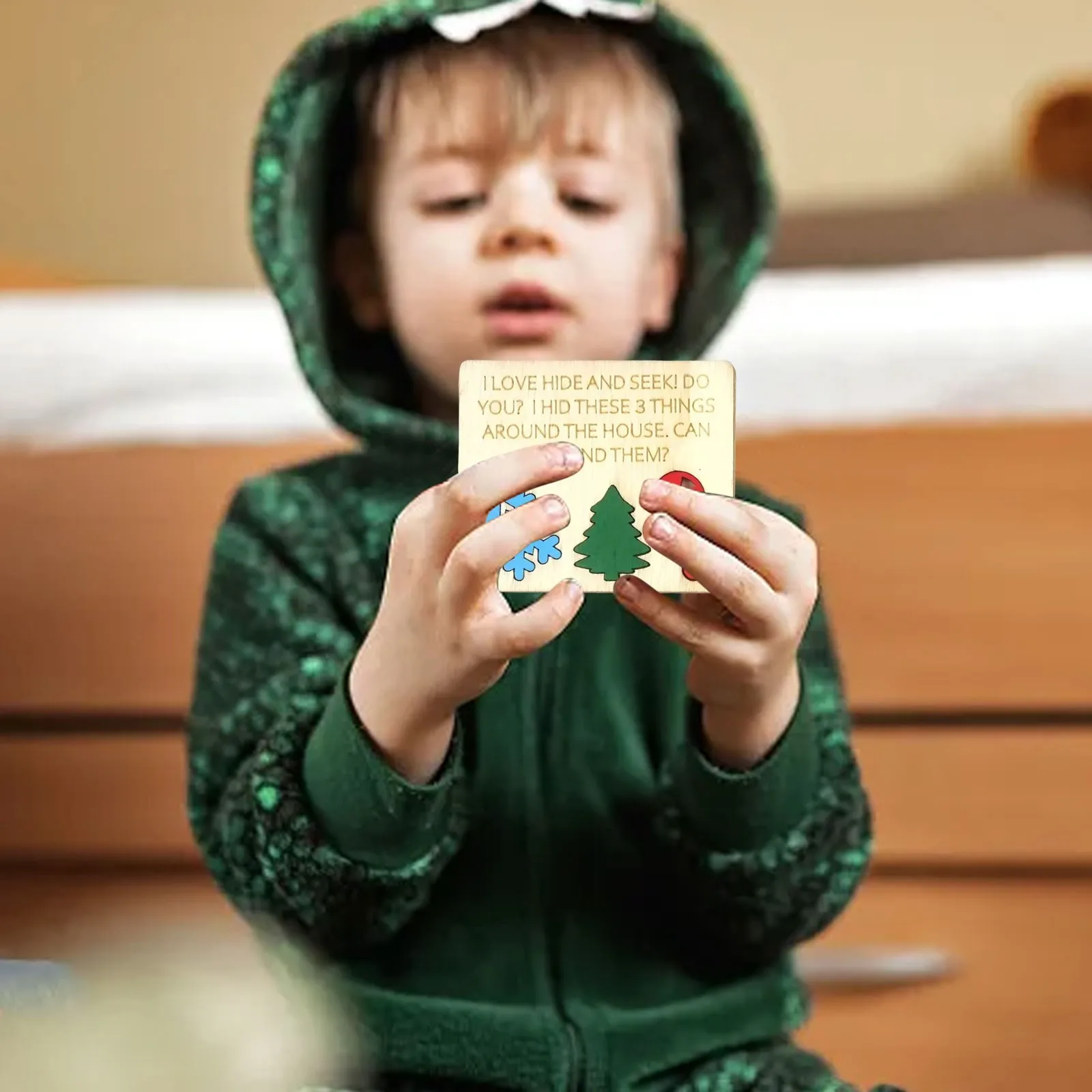 قوارير رائحة الكريهة كرنفال عيد الميلاد إخفاء والسعي مجموعة ألعاب صديقة للعائلة ديكورات سطح المكتب الحرف الخشبية للهالوين الخشبية #2