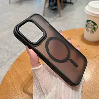 Luxury Wireless Charge Magsafe Transparent Phone Case For iPhone 11 12 13 14 15 16 Pro Max Plus Magnetic Matte Bumper Cover
