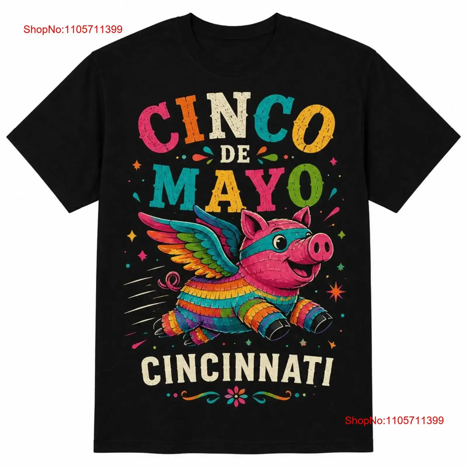 Cinco De Mayo Cincinnati Flying Pig Fiesta Funny Party T Shirt long or short sleeves vintage Washed Casual