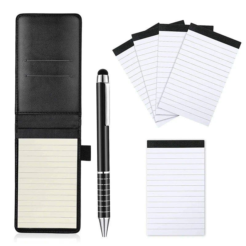 Mini Pocket Notepad Holder Set With Metal Pen