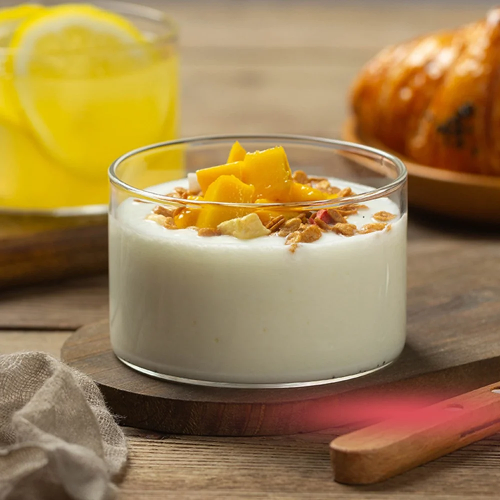 Straight Glass Bowl Transparent For Home Store Yogurt Fruits Dessert Storage Bowls High Temperature Resistance Fashion Simple