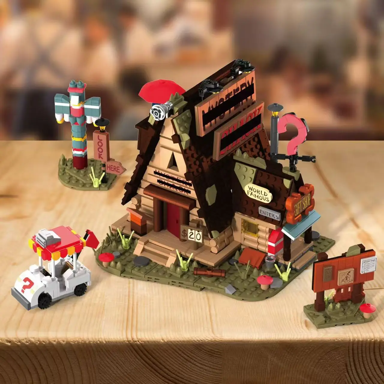 MOC – maison d'automne gravitée, Kit de blocs de construction, Architecture de ferme, décor de bureau, briques d'ornement, Puzzle, jouets DIY, cadeaux pour enfants
