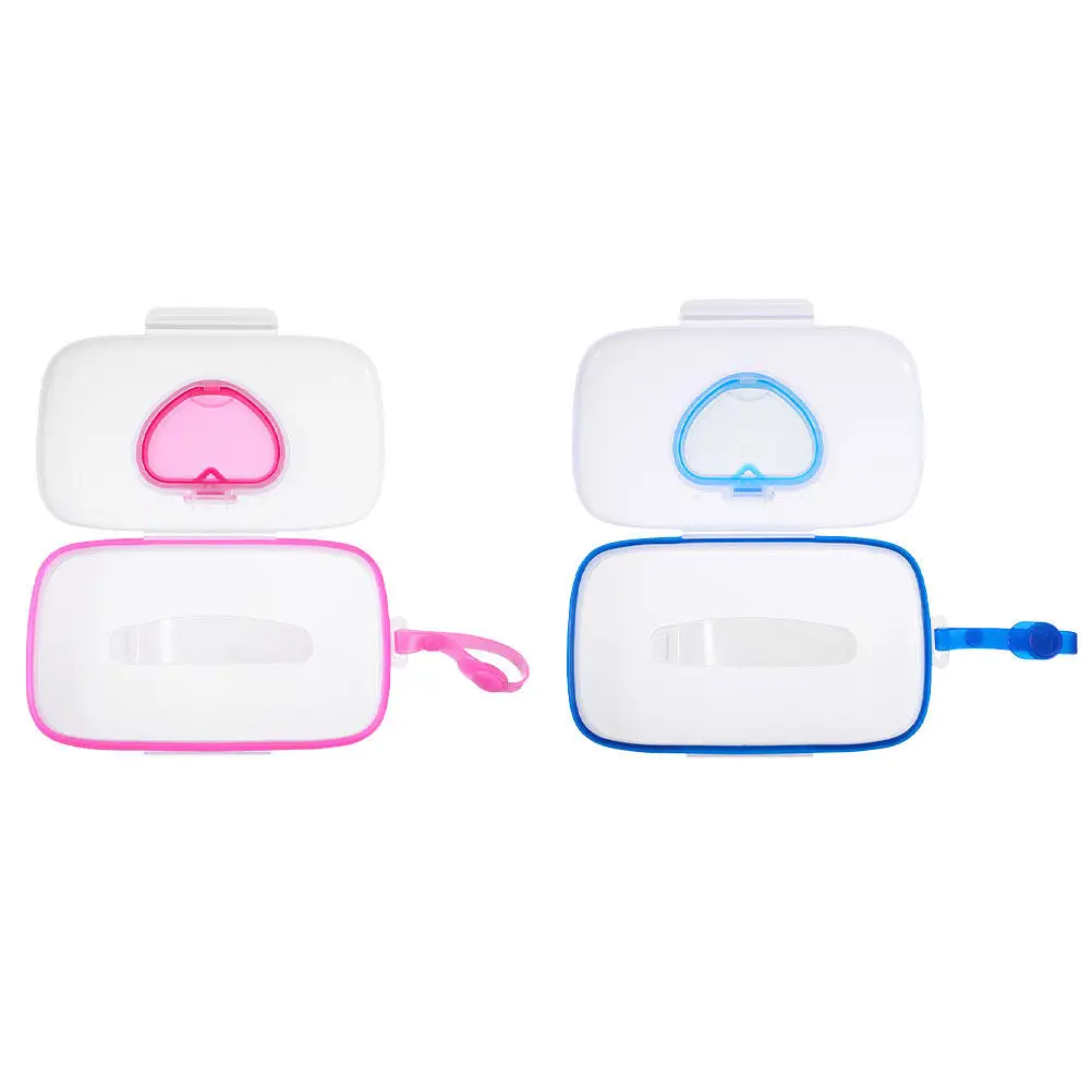 2Pcs Portable Wet Tissue Cases Slim Baby Wipes Box Silicone Seal Reusable Storage for Stroller Diaper Bag Travel Baby Wipes