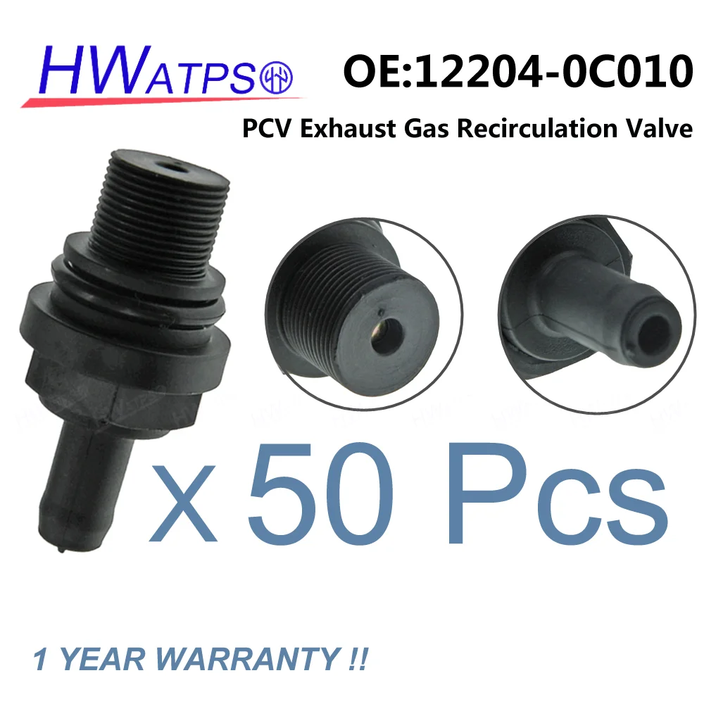 

50 Pcs New Positive Crankcase Ventilation PCV Valve For Toyota Tacoma 4Runner 2.7L 2005-2015 12204-0C010 122040C010 12204 0C010