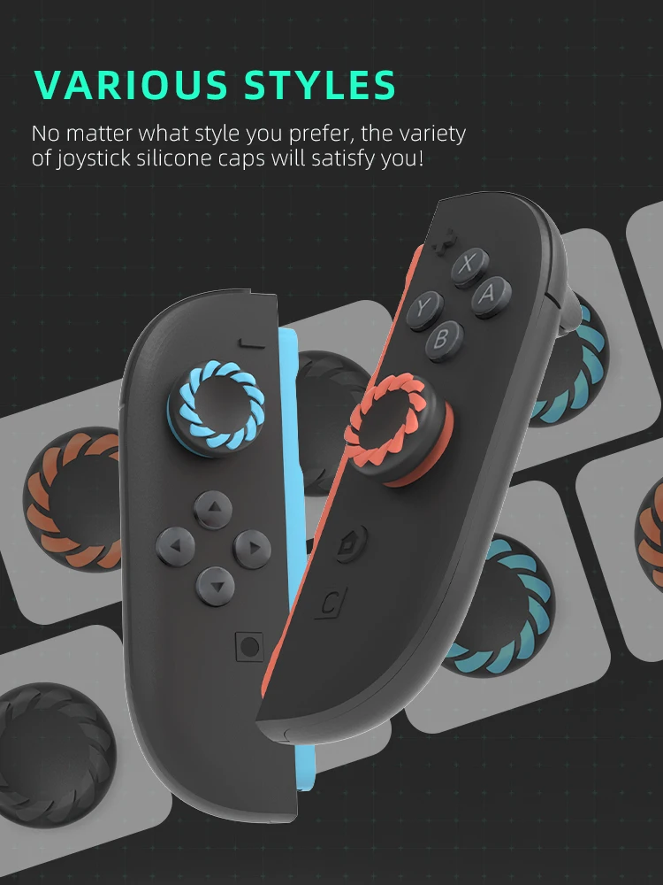 DATA FROG Silikon-Daumengriffkappen für Switch 2 Joy-Con NS2-Controller, rutschfeste, rutschfeste Joystick-Abdeckkappen, Zubehör – Detail 4