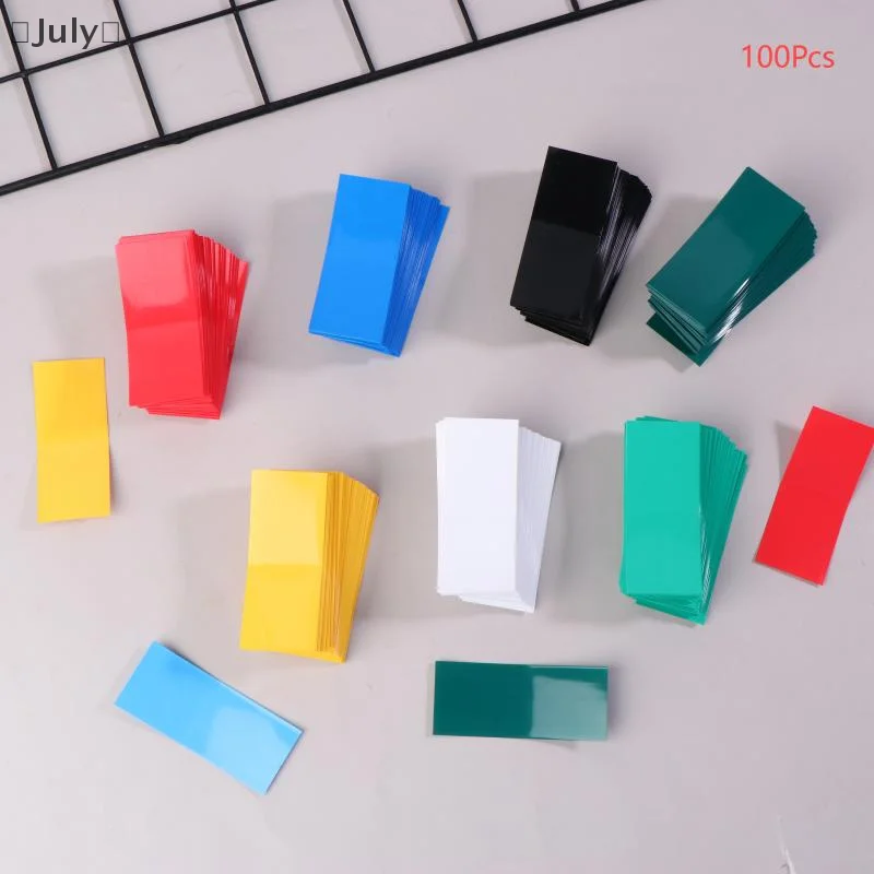

100Pcs Flat PVC Heat Shrink Tubing Battery Wrap For 18650 Lithium Battery Heat Shrink Tube Assorted Kit Self-Adhesive Insulator