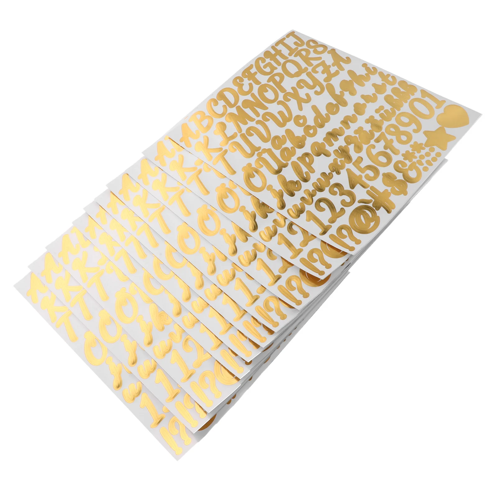 

10 Sheets Flash Powder Letter Stickers German Alphabet Self Adhesive for Poster Board Scrapbooking DIY Decorative Labels