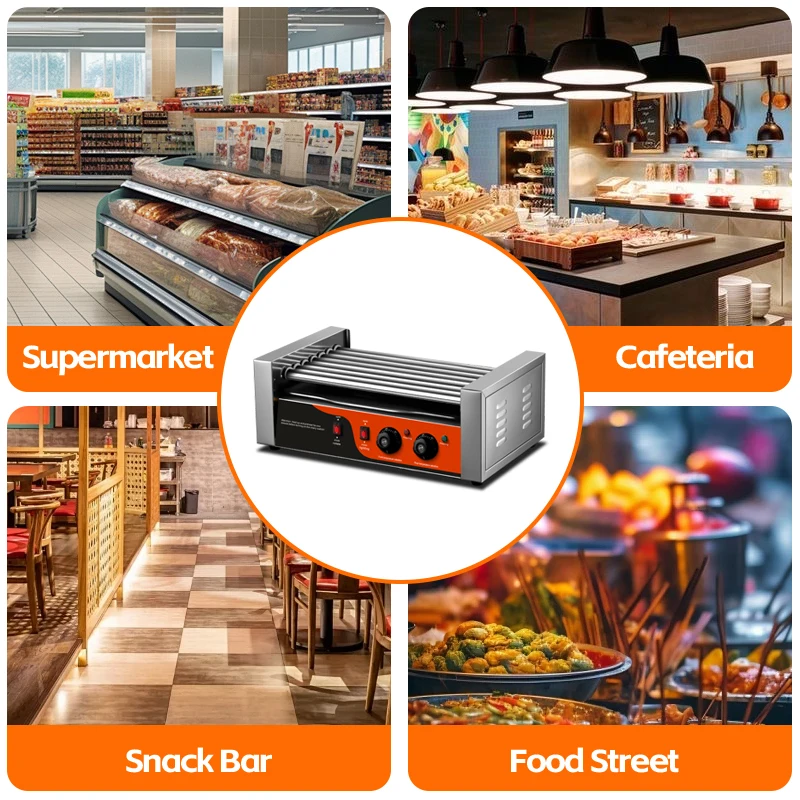 آلة طبلة السجق هوت دوج الأوتوماتيكية التجارية عالية الجودة، عملية سهلة للفنادق ومناطق الوجبات الخفيفة #4