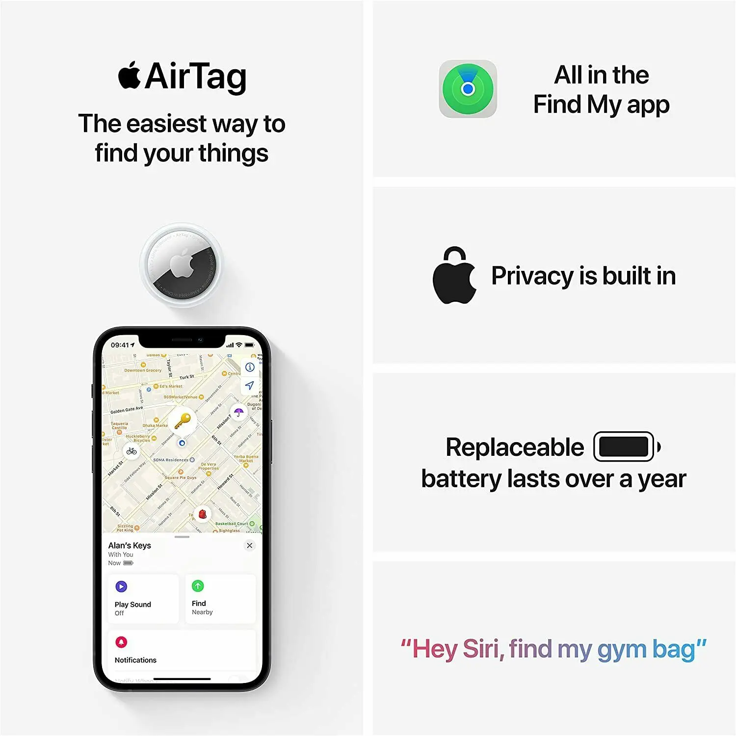 Apple AirTag Track Genuine--- (Key Finder Search Smart Tag Tracker GPS Label Locator For Children Pet Dogs Cat keychain) view 5