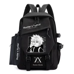 30×14×43cm Black, Hunter x Hunter, Student Kids Teens School Bags, Large Capacity Mochilas Anime Backpacks For Girls Boys Gift