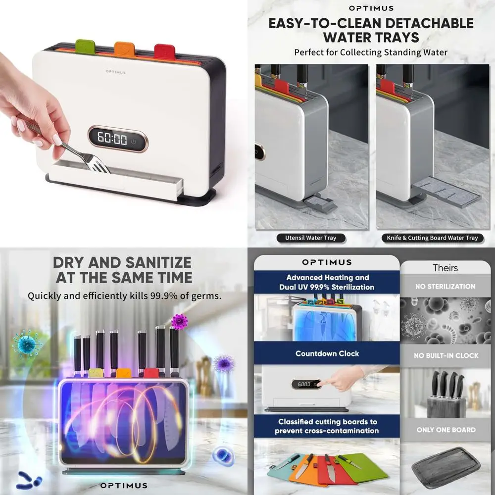 

Self-Cleaning Heat-Resistant Smart Knife Set with Color-Coded Cutting Boards and Holder